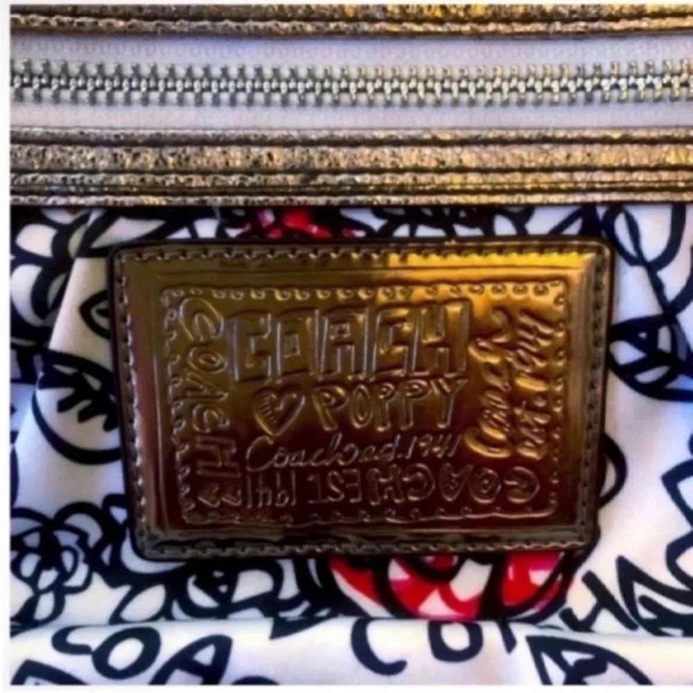 Coach Floral Print Poppy Graffiti Handbag - Picture 7 of 7